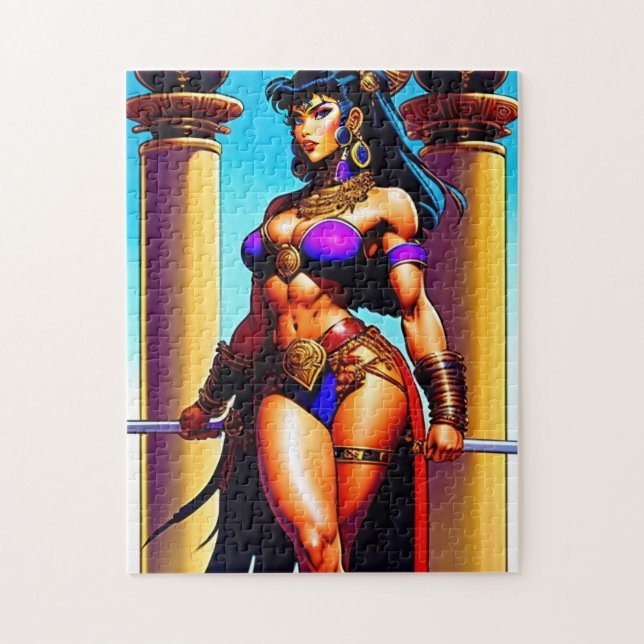 WARRIOR GIRL BODYBUILDER FANTASY JIGSAW PUZZLE (Vertical)
