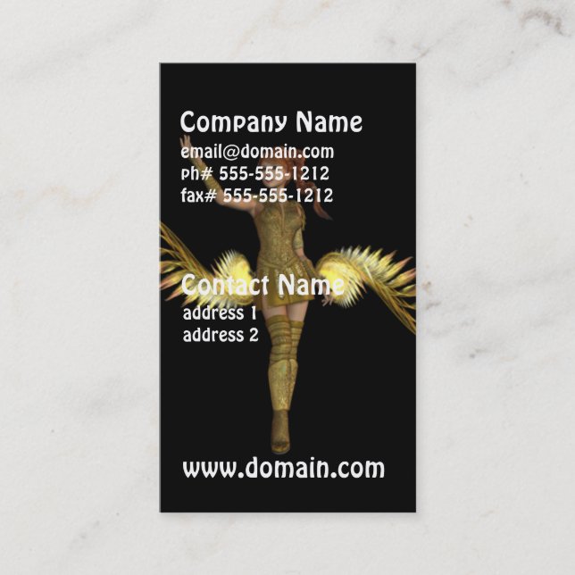 Warrior Girl Business Cards (Front)