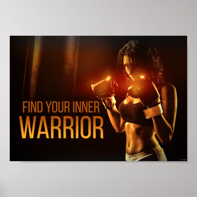 Warrior Gym Boxing Training Female Fighter Body Poster (Front)