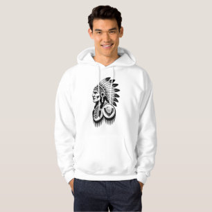 Warrior Headdress Line Art Hoodie