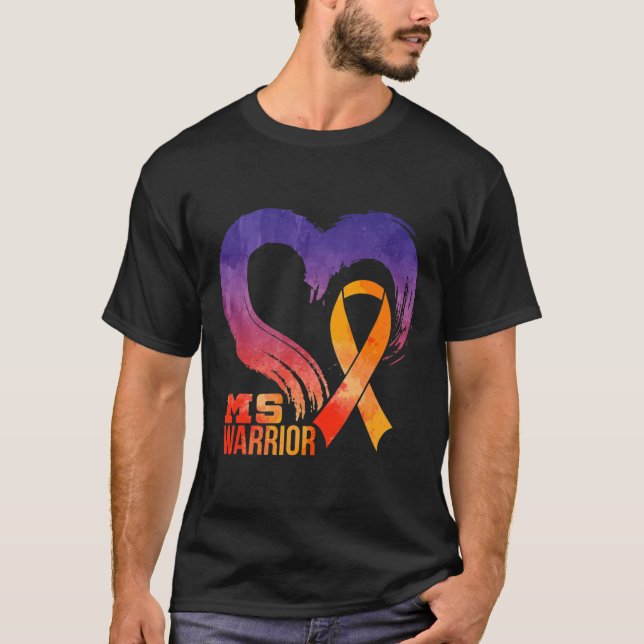 Warrior Heart Multiple Sclerosis Awareness Month 1 T-Shirt (Front)