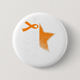 Warrior Hope Orange Ribbon Leukaemia Blood Cancer  6 Cm Round Badge