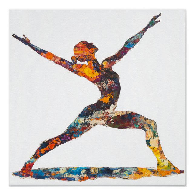 Warrior II Pose Glossy Poster (Front)