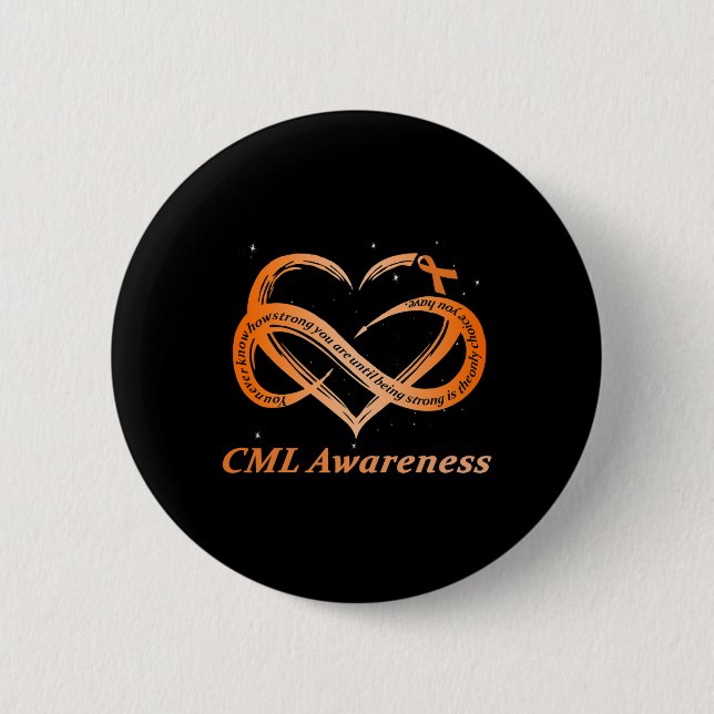 Warrior I'm Fine Chronic Myeloid Leukaemia Awarene 6 Cm Round Badge (Front)