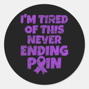Warrior I'm Tired Of Never Ending Pain Grunge Classic Round Sticker