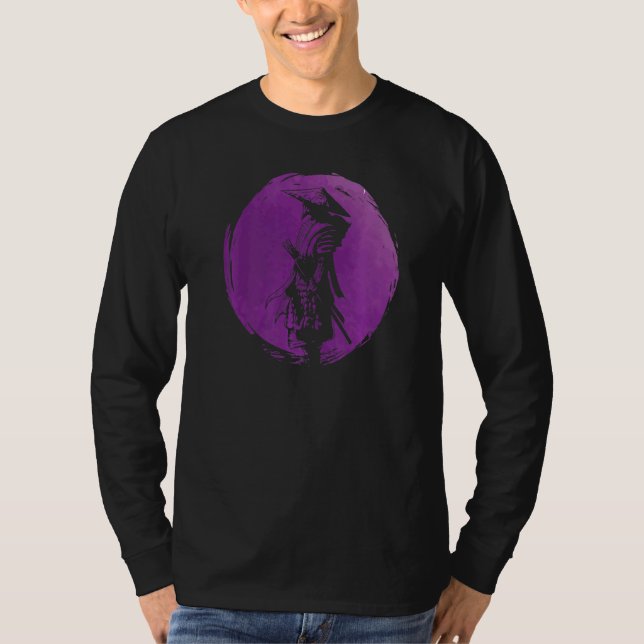 Warrior In Armour Samurai With Sword T-Shirt (Front)