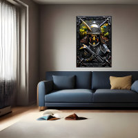 Warrior in black armour | AI Art Poster