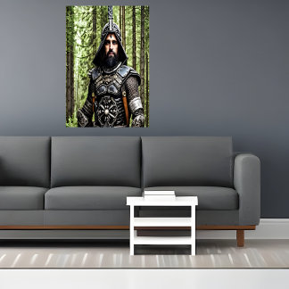 Warrior in the forest | AI Art  Poster
