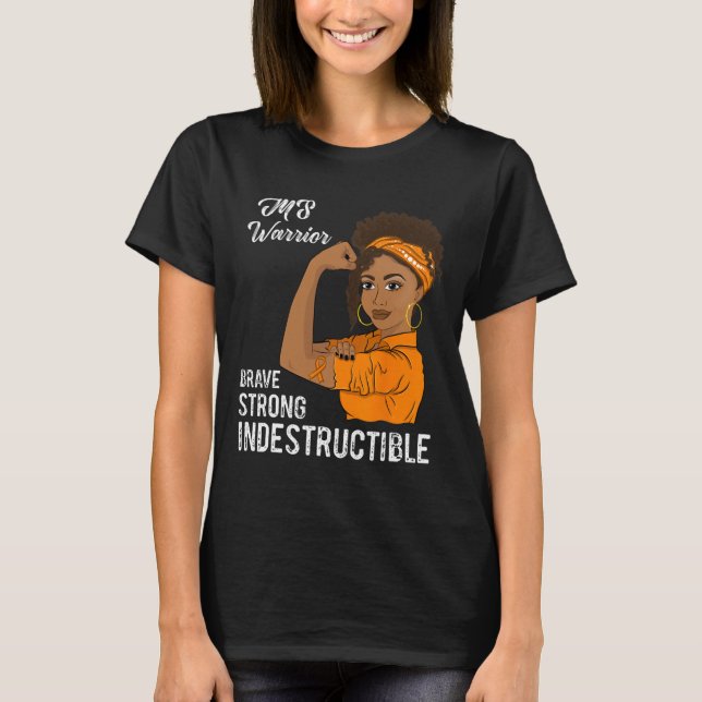 Warrior Indestructible Multiple Sclerosis Awarenes T-Shirt (Front)