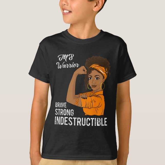 Warrior Indestructible Multiple Sclerosis Awarenes T-Shirt (Front)