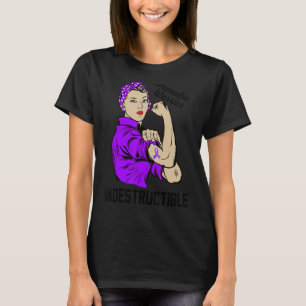 Warrior Indestructible Purple Ribbon Dementia Awar T-Shirt