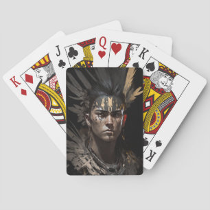 Warrior Indian Portrait Fantasy Painting Dark Wild Playing Cards