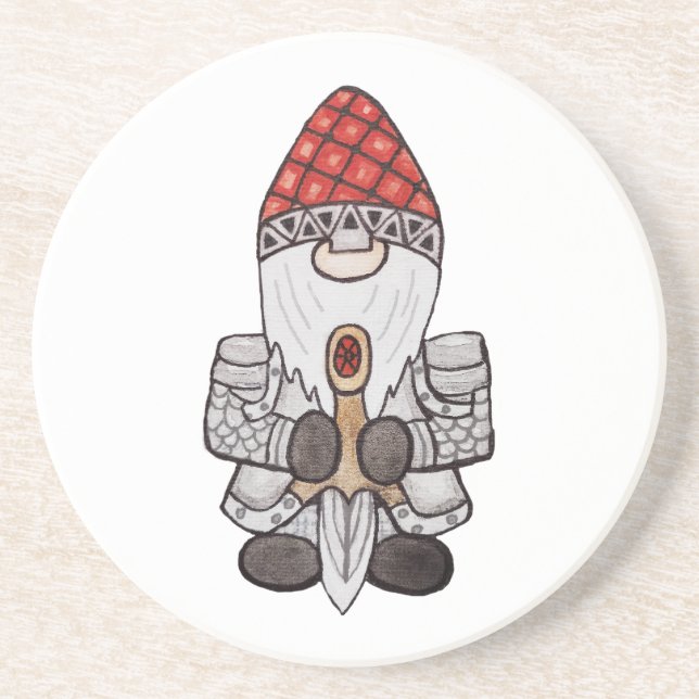Warrior Knight Gnome  Coaster (Front)