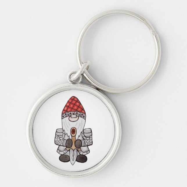 Warrior Knight Gnome  Key Ring (Front)