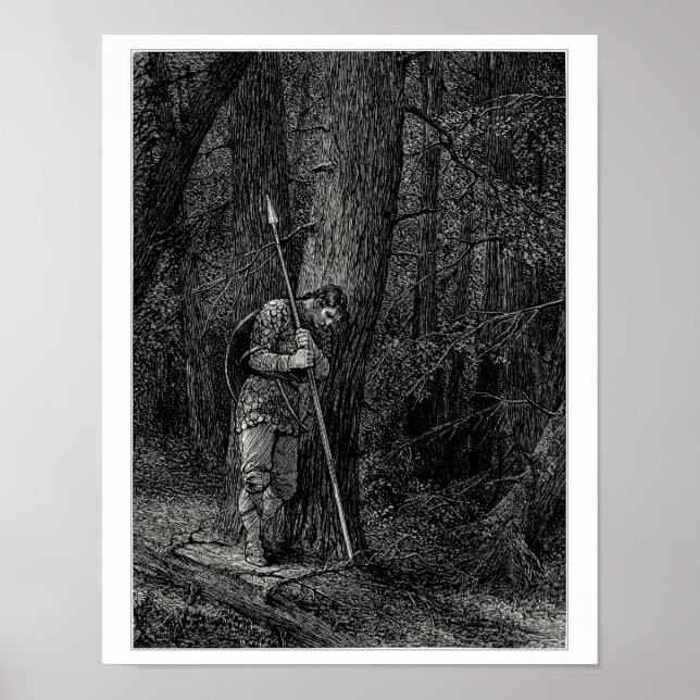 Warrior leaning against a tree poster (Front)