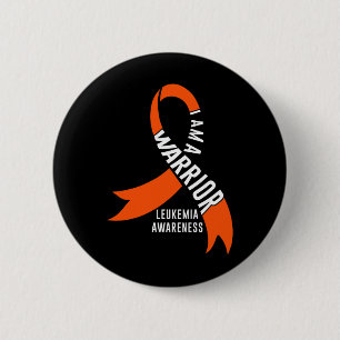 Warrior Leukaemia Awareness Blood Cancer Chemother 6 Cm Round Badge