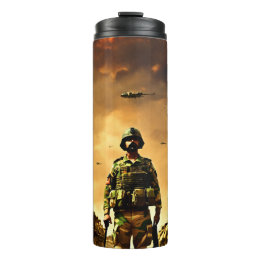 Warrior March – Military Power & Honour Graphic Te Thermal Tumbler