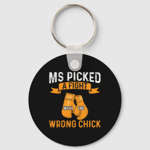 Warrior Ms Picked A Fight Multiple Sclerosis Aware Key Ring