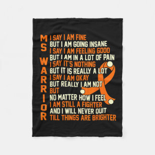 Warrior Multiple Sclerosis Awareness Graphic Fleece Blanket