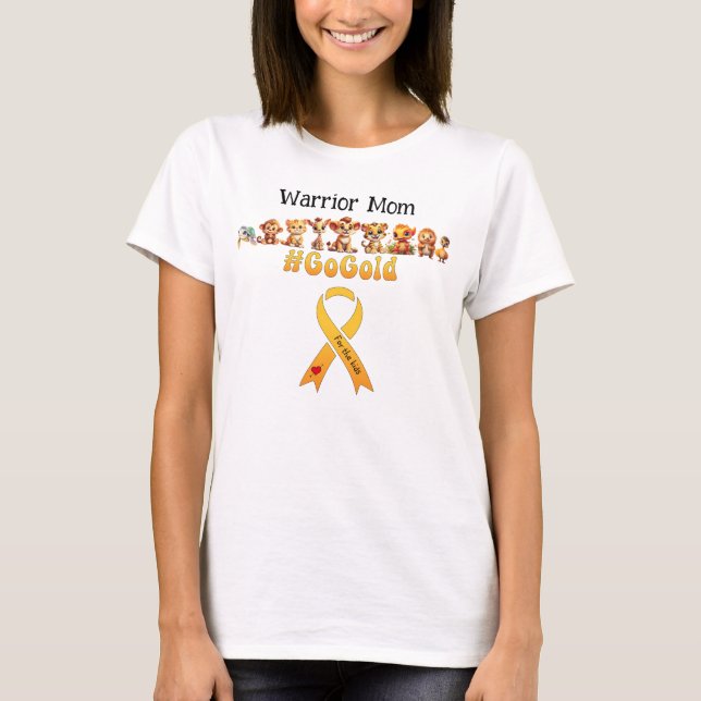 Warrior Mum Childhood Cancer Awareness T-Shirt (Front)