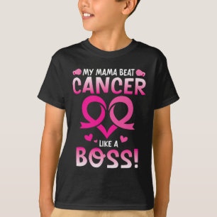 Warrior My Mama Beat Breast Cancer Like A Boss Fig T-Shirt