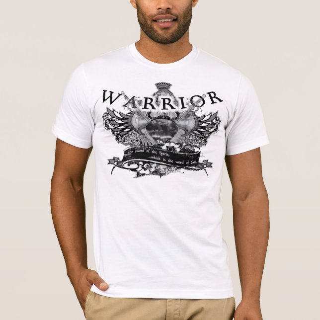 Warrior of God - White - Customised T-Shirt (Front)