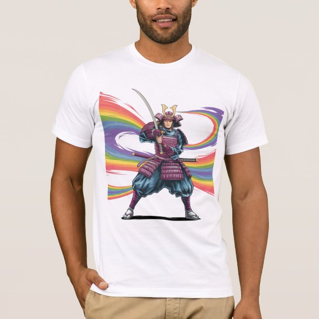 Warrior of Pride LGBTQ+ T-Shirt – Samurai warrior (Front)