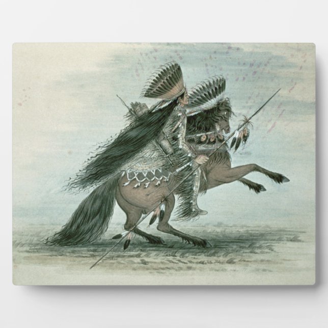 Warrior of the Crow Tribe (w/c on paper) Plaque (Front)