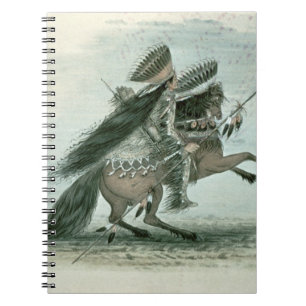 Warrior of the Crow Tribe (w/c on paper) Spiral Notebook