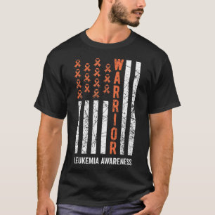 Warrior Orange Ribbon Leukaemia Cancer Awareness T-Shirt