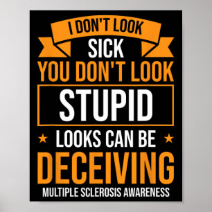 Warrior Orange Ribbon Multiple Sclerosis Awareness Poster