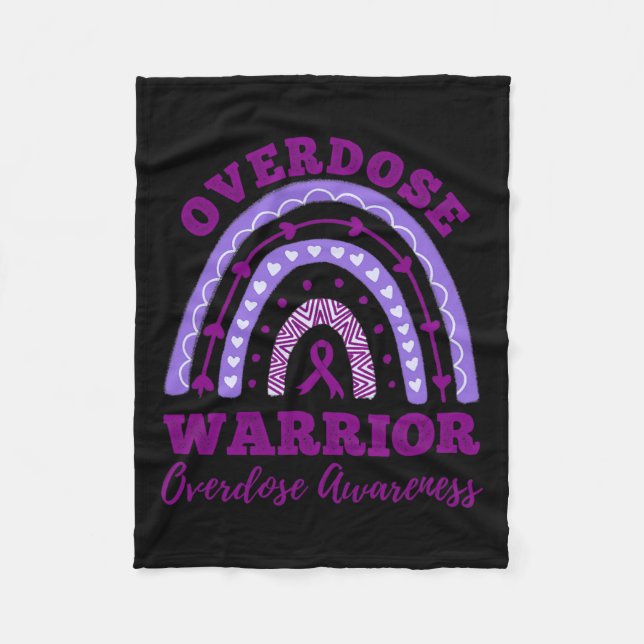 Warrior Overdose Awareness Rainbow  Fleece Blanket (Front)