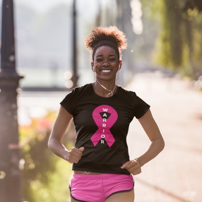 Warrior Pink Ribbon Breast Cancer Awareness Month  T-Shirt (Creator Uploaded)