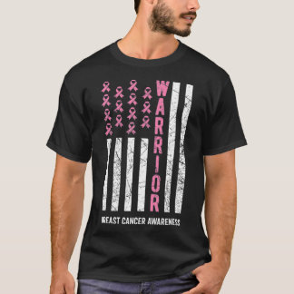 Warrior Pink Ribbon Breast Cancer Awareness T-Shirt