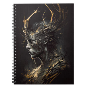 Warrior Portrait Fantasy Painting Dark Character  Notebook