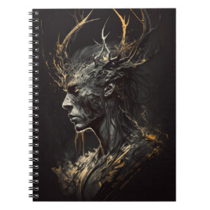 Warrior Portrait Fantasy Painting Dark Character  Notebook