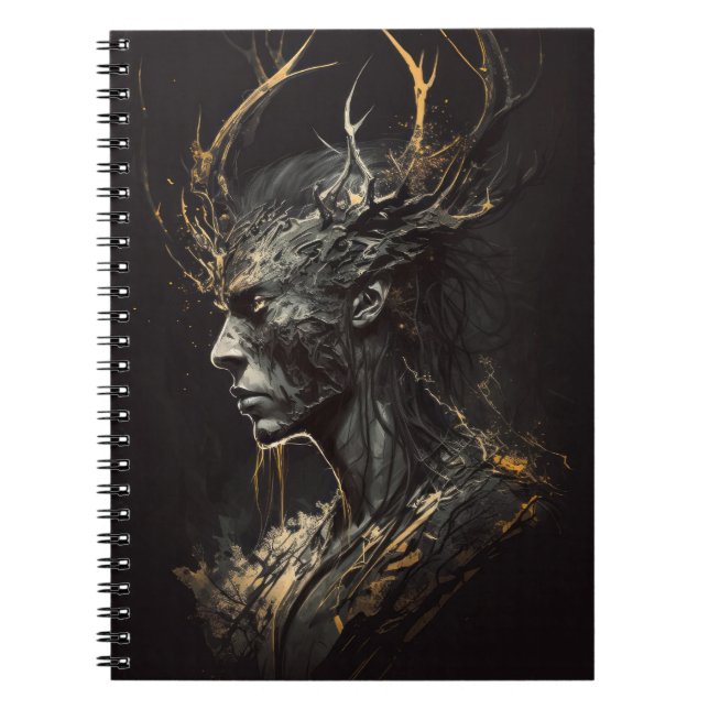 Warrior Portrait Fantasy Painting Dark Character  Notebook (Front)