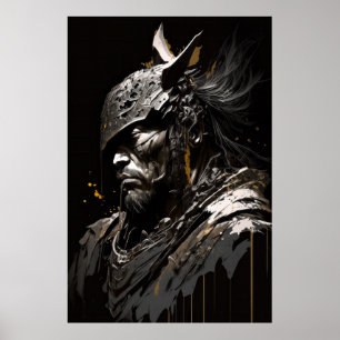 Warrior Portrait Fantasy Painting Dark Character  Poster