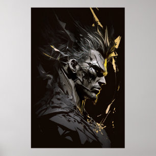Warrior Portrait Fantasy Painting Wild Spirit Art Poster