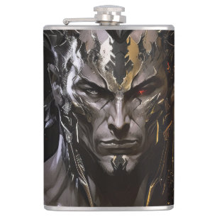 Warrior Portrait Fantasy Painting Wild Spirit Hip Flask