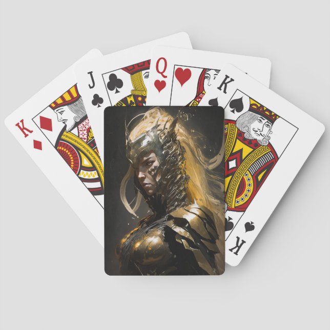 Warrior Portrait Fantasy Painting Wild Spirit Playing Cards (Back)