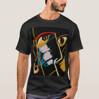 Warrior Portrait: Primitive Oil Abstraction T-Shirt