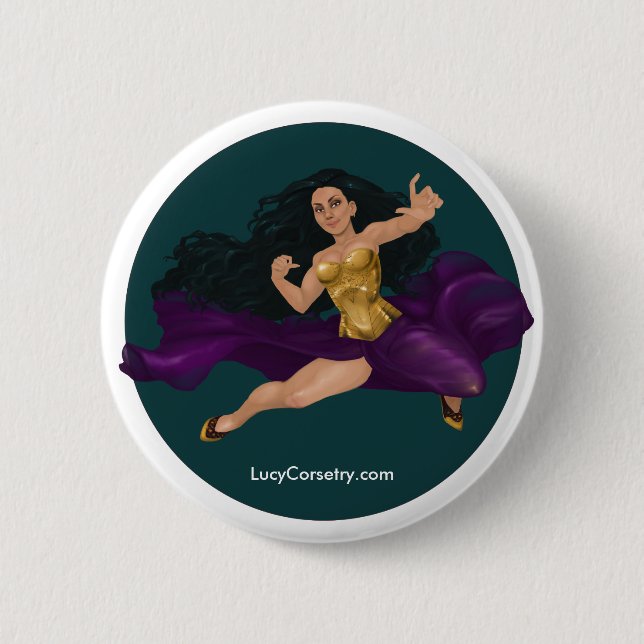 Warrior Princess Lucy Corsetry Round Button (Front)