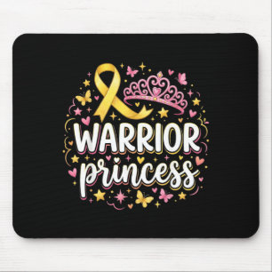 Warrior Princess Yellow Ribbon Childhood Cancer Mouse Pad