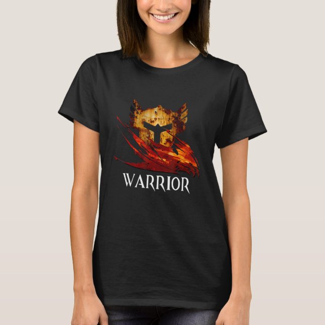 Warrior Profession Fantasy Mediaeval Mmorpg Gamer T-Shirt (Front)