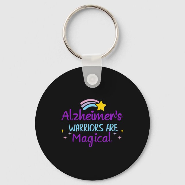 Warrior Purple Ribbon Awareness Dementia Support  Key Ring (Front)