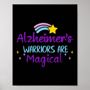 Warrior Purple Ribbon Awareness Dementia Support Poster