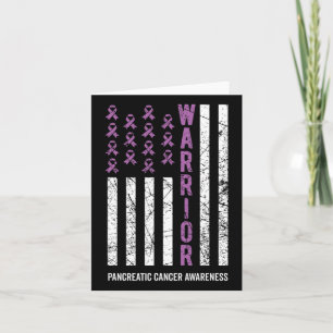 Warrior Purple Ribbon Pancreatic Cancer Awareness Card
