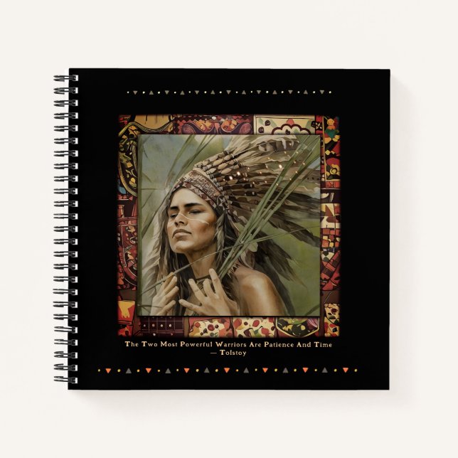 Warrior Quote Native American Indian Black Journal (Front)