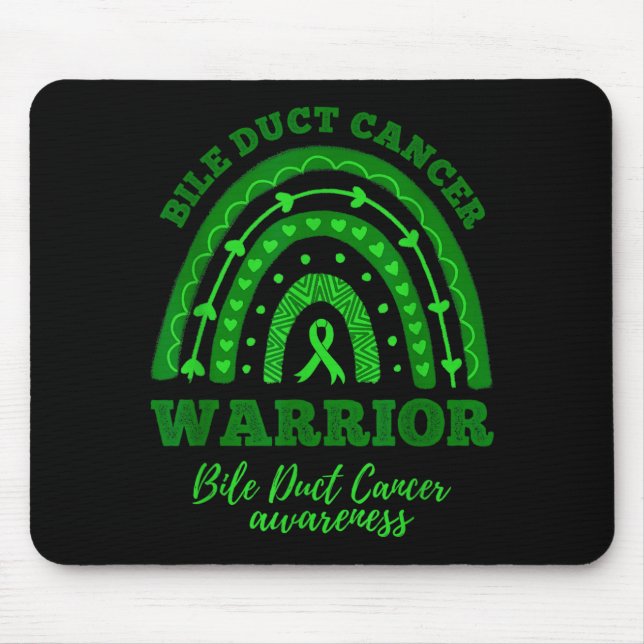 Warrior Rainbow Bile Duct Cancer Awareness Mouse Pad (Front)